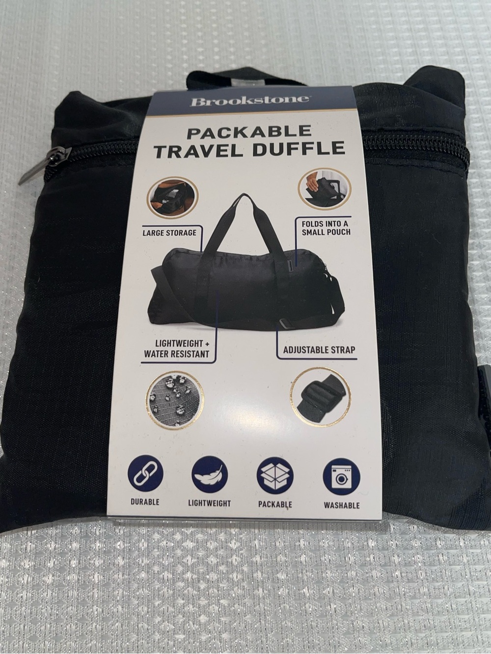 CLOSET CLOSEOUT SALE - Black Brookstone Packable Travel Duffle - NWT